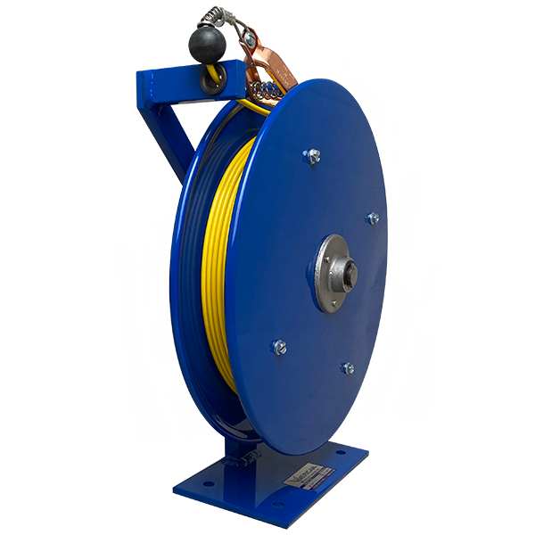OSD100-SS-YL-SG-C1 Open Spool Static Discharge Reel 100' w/Hand Clamp, OSD100-SS-YL-SG-C1